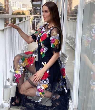 Mesh Long Dress
