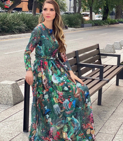 Peacock Long Dress